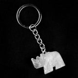 Gemstone Rhinoceros Keychain - Wildlife Animal Bag Charm