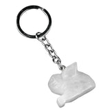 1.0Inch Handmade Craved  Gemstone Rabbit Animal Pendant Keychain #KC2320S-A1