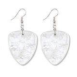 Hand-Polished Gemstone Guitar Pick Pendant Dangle Earrings Unique Crystal Jewelry PE2030