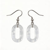 Hand Made Craved Hollow O-Shape Gemstone Pendant 25×40mm Drop Earring for Women girl