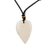 Long Heart Gemstone Pendant Necklace for Women Men Adjustable Colorful Rope