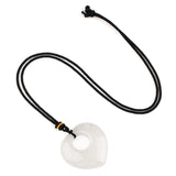 40mm Heart Gemstone Pendant Necklace Adjustable Colorful Rope