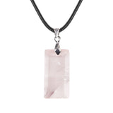 13X25MM Rectangle Gemstone Pendant Necklace - Healing Crystal Charm for Men & Women
