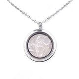 Round Gawu Box Pendant Necklace  Chip Stone Stainless Steel Floating Locket Crystal Specimen Keepe Custom for Keepsakes & Healing Stones（副本）