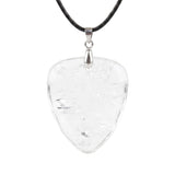 Hand-Polished Gemstone Guitar Pick Necklace with 18Inch Black Rope SN2030