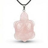 Natural Gemstone Pendant Necklace - 45cm Black Cord
