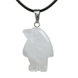 Gemstone Penguin Necklace - 45cm Black Cord Jewelry