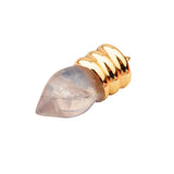 Gold Spiral Cap Bullet Shape Natural Stone Pendant, Teardrop Pointed Gemstone Charm with Grooved Gold Bail, Reiki Healing Crystal DIY Necklace Pendant