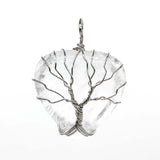 Silver Tree Of Life Wire Wrapped Stone Pendant for Making Jewelry #SP0831S