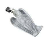 Handmade Craved 1.0Inch Gemstone Angel Pendant For Making Jewelry #SP1531