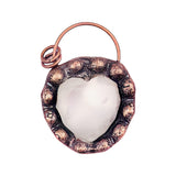 Retro Copper Natural Stone Heart Pendant for Making Jewelry