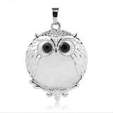 Silver Owl Gemstone Pendant For Making Jewelry #SP1758-28x36MM Size: Aprox 28x38MM -25MM Cabs