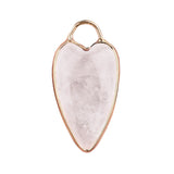 Golden Edged Long Heart Healing Crystal Pendant: Natural Stone Necklace Accessory for Women's Spiritual Gifts