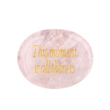 Worry Healing Palm Stones for Meditation Prayer Home Decor with (This Monent is all there is )-35x45MM #SP1904G-W01