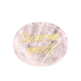 Worry Healing Palm Stones for Meditation Prayer Home Decor with (Discover your inner self )-35x45MM #SP1904G-W03