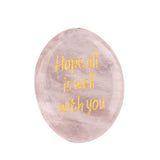 Worry Healing Palm Stones for Meditation Prayer Home Decor ( Hope all is well with you)  35x45MM #SP1904G-W12