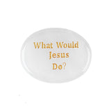 Worry Healing Palm Stones for Meditation Prayer Home Decor with (WhatWould Jesus Do? )35x45MM #SP1904G-W14