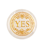 25mm Natural Gemstone Decision Stone Double-Sided Engraved YES / NO Palm Stones Gold Lettering Divination Healing Crystals for Gift