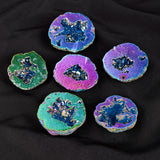 Dreamy Electroplated Agate Geode Specimen – Colorful Crystal Cluster Decor (3-5cm)