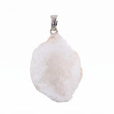 Iridescent  Agate Geode Quartz Crystal Pendant – Raw Gemstone Jewelry