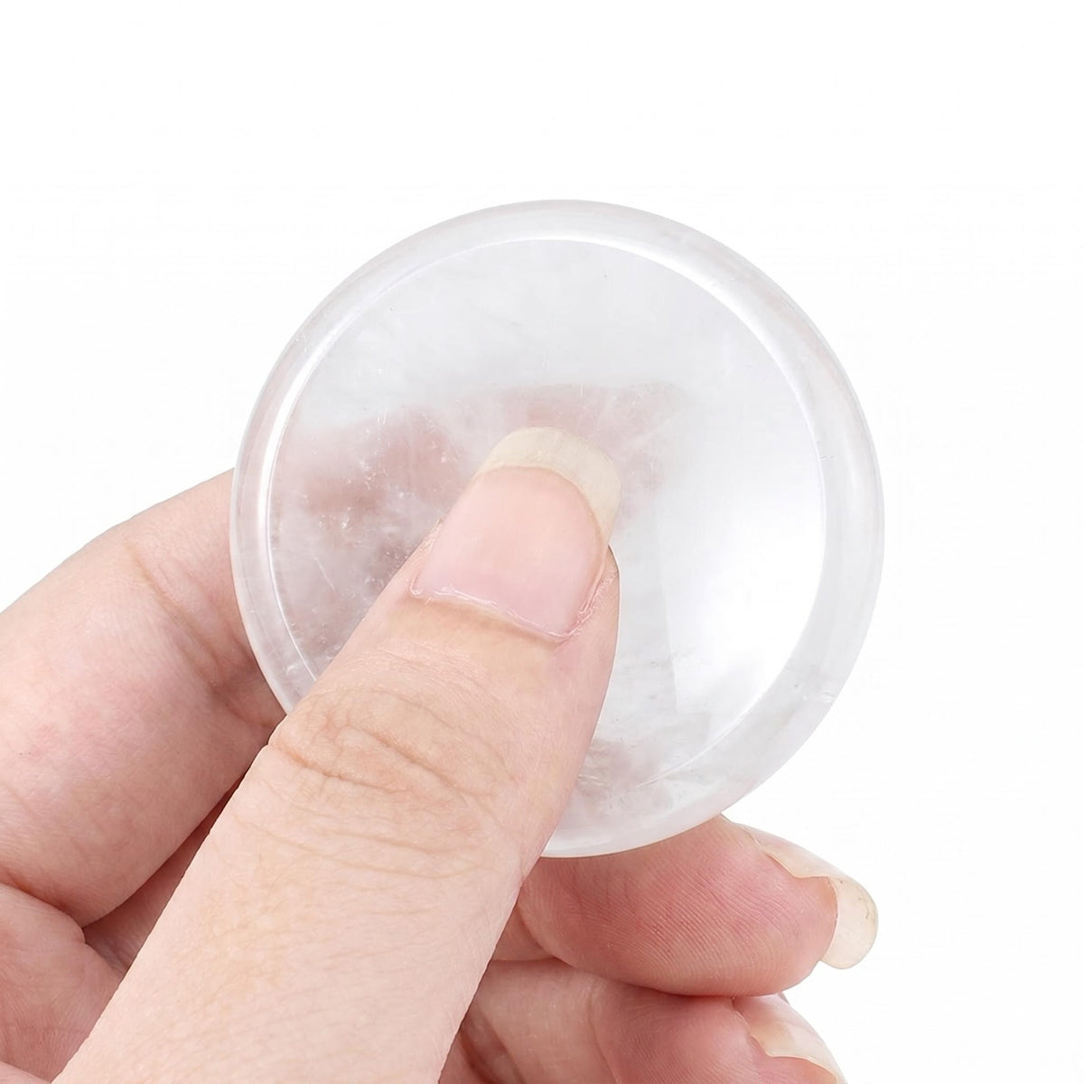 40mm Quartz Crystal Meditation Disc Worry Stone for Stress & Anxiety Relief