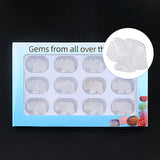 1" Gemstone Rhinoceros Figurine - 12pcs Set with Box