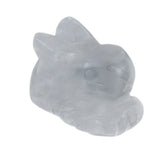 1.0 Inch Hand Carved Gemstone Rabbit Figurine Animal Ornament for Home Office Desk Decor #SP2320