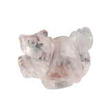 1.0 Inch Hand Carved Squirrel Gemstone Figurine Ornament for Home Office Desk Decor #SP2322
