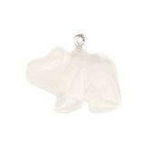 1.0 Inch Hand Carved Bear Gemstone  Pendant for Making Jewelry #SP2324S-25MM