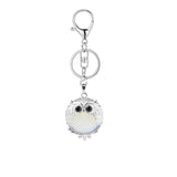 Silver Owl Gemstone Pendant  Bird Animal Keychain KC1758S Lobster Clasp Keyc Chain