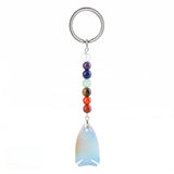 Handmade Crystal Fish Keychain with Chakra Beads - Natural Gemstone Talisman for Abundance, Balance & Positive Energy | Elegant Accessory for Everyday Luck