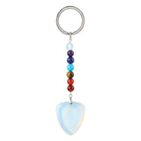Gemstone Guitar Pick Keychain 7 Charka Chain KC2030