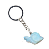 1.0 Inch Hand Carved Snail Gemstone Figurine Pendant Keychain #KC2323S-A1