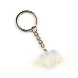 Hand-Carved Gemstone Bear Pendant & Keychain – 25MM Natural Stone Animal Charm, Perfect Key Ring Accessory for Bags & Purses (Unique Gift Idea) #KC2324S-A3