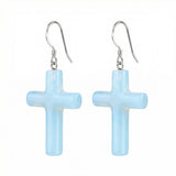 Opalite Cross Pendant (27X40mm) Natural Gemstone Jewelry Necklace Earrings Keychain