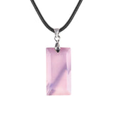 13X25MM Rectangle Gemstone Pendant Necklace - Healing Crystal Charm for Men & Women