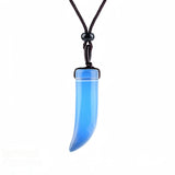 Gemstone Horn Pendant Necklace – Handcrafted Healing Crystal Jewelry for Men & Women #SN2017