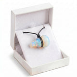 12x20MM Natural Stone Gourd Pendant Necklace in Gift Box Adjustable Healing Crystal Calabash Amulet