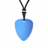 Gemstone Guitar Pick Pendant Necklace with Adjustable Cord SN2030-BK23
