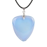 Hand-Polished Gemstone Guitar Pick Necklace with 18Inch Black Rope SN2030
