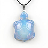 Natural Gemstone Pendant Necklace - 45cm Black Cord