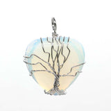 Silver Tree Of Life Wire Wrapped Stone Pendant for Making Jewelry #SP0831S