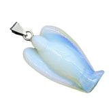 Handmade Craved 1.0Inch Gemstone Angel Pendant For Making Jewelry #SP1531