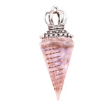Silver Crown Resin Crystal Pentacle Orgone Pendulum Pendant Dowsing Charm for Wicca & Spiritual Jewelry