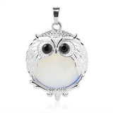 Silver Owl Gemstone Pendant For Making Jewelry #SP1758-28x36MM Size: Aprox 28x38MM -25MM Cabs