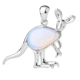 Silver Kangaroo Gemstone Pendant #SP1765 Animal Crsytal For Making Jewelry