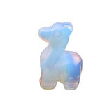 1.0 Inch Hand Carved Fawn & Deerlet Gemstone Figurine Ornament for Home Office Desk Decor #SP1956