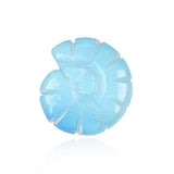 1.0 Inch Natural Crystal Snail Conch Shell Figurine – Double-Sided 3D Hand-Carved Gemstone Snail, No-Hole Decorative Ornament for Miniature Landscape Home Decor (Unique Crystal Craft) #SP1982