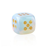15mm Handmade Carved Gemstone Dice – Natural Stone Crystal Game Dice with Gold Pips – Premium Rounded Edge D6 for Board Games, Tarot, RPG & Decorative Use