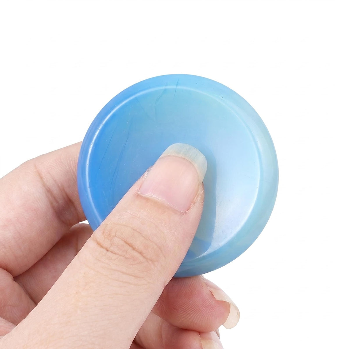 40mm Opalite Meditation Disc Worry Stone for Stress & Anxiety Relief